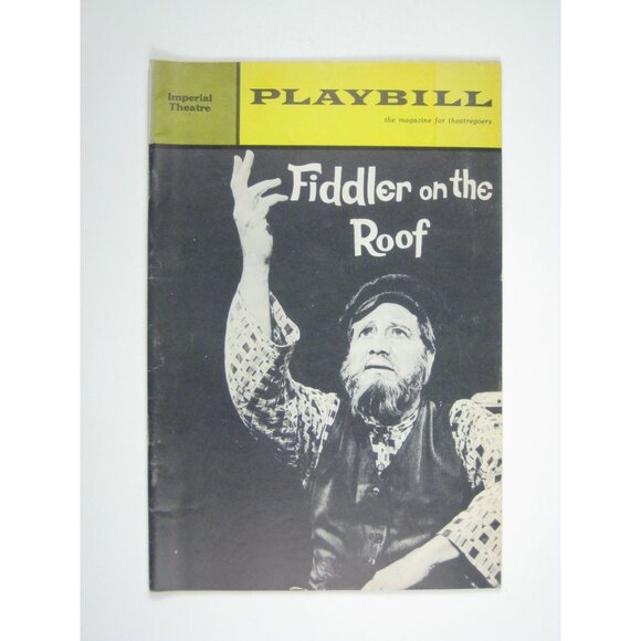 Fiddler On The Roof Playbill Imperial Theatre 1965 Luther Adler Karnilova - Picture 1 of 7